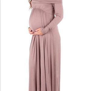 Brand new long blush maternity dress
